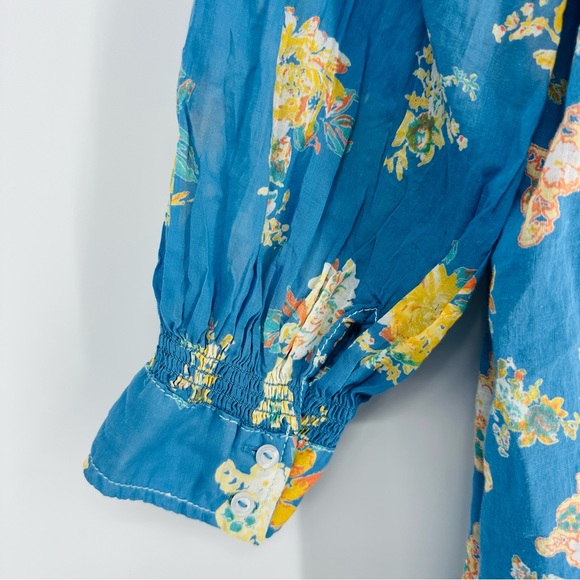 NEW Free People Carmella Mini Dress Blue Floral River Combo Boho Size XS - Picture 10 of 15